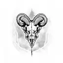 ram skull with tree growing out of the eyes for my forearm  tattoo design idea
