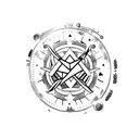 a qos with the Word "Blacked" below tattoo design idea