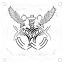 a qos with the Word "Blacked" below tattoo design idea