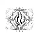 a qos with the Word "Blacked" below tattoo design idea