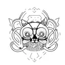 a qos with the Word "Blacked" below tattoo design idea