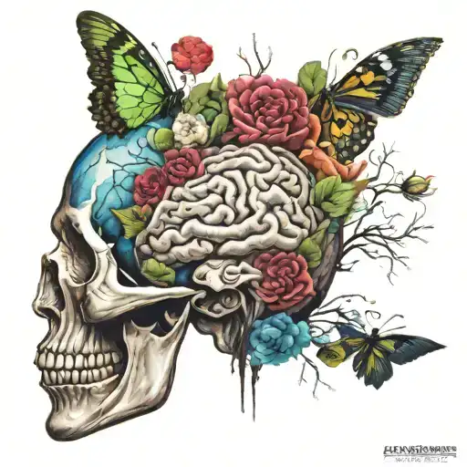adhd brain tattoo design idea