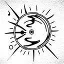 Sun Moon Eyes Butterfly Sparkles Rain tattoo design idea