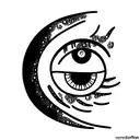 Sun Moon Eyes Butterfly Sparkles Rain tattoo design idea