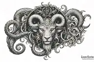 combine the signs of the horoscope cancer leo and aries tattoo design idea