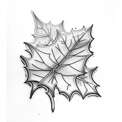 crystals and holly leafs tattoo design idea