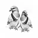 three pigeons eating a field bean tattoo design idea