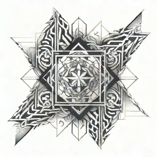 capital A and H overlap each other Each mirror tattoo design idea