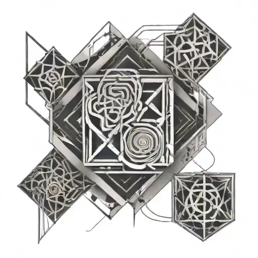 capital A and H overlapping each other representing tattoo design idea