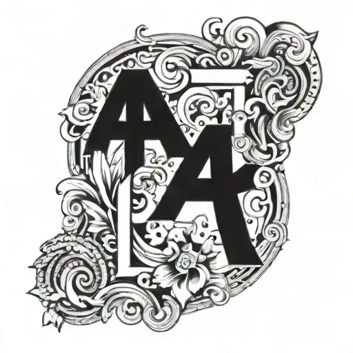 capital A and H overlap each other side tattoo design idea