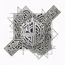 capital A and H overlap each other Each mirror tattoo design idea