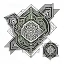 capital A and H overlapping each other representing tattoo design idea