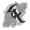 capital A and H overlap each other side tattoo design idea