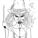 stripped witch tattoo design idea