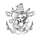 stripped witch tattoo design idea