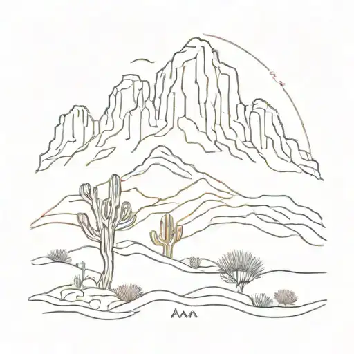 Arizona desert tattoo design idea