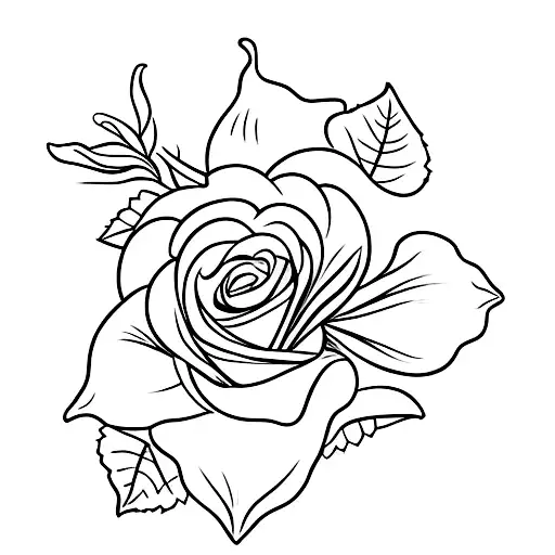A rose, a lily and a jasmine flower tattoo design idea