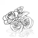 A bouquet of a rose a lily and a jasmine flower tattoo design idea