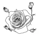 A bouquet of a rose a lily and a jasmine flower tattoo design idea