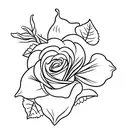 A rose, a lily and a jasmine flower tattoo design idea
