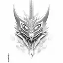 Dragão com espada tattoo design idea