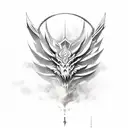 Dragão com espada tattoo design idea