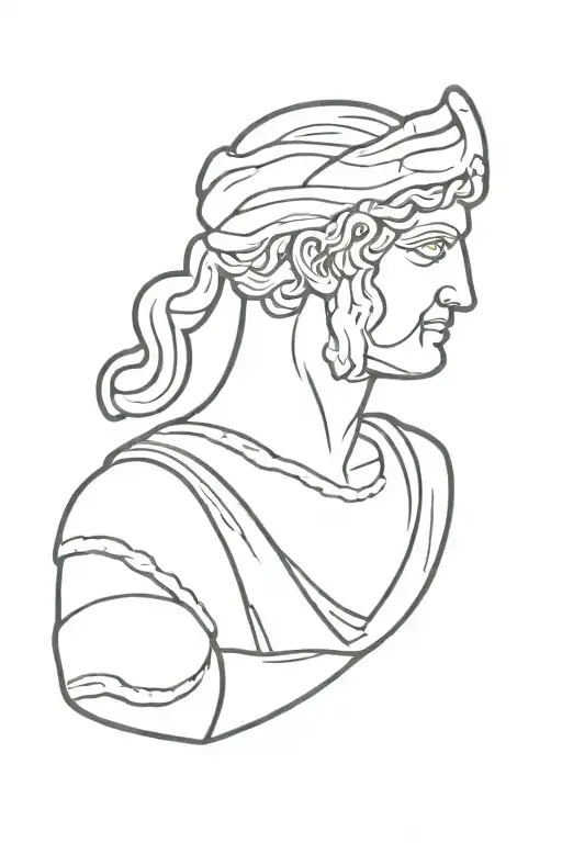 antik greek statue tattoo design idea