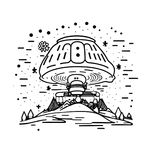 chill and sweet with a ufo and the next words: Igor, Rosa y Liam tattoo design idea