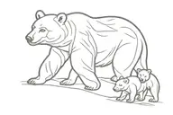 mother bear and two cubs tattoo design idea