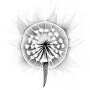 geometric dandelion blowing birds tattoo design idea