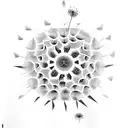 geometric dandelion blowing birds tattoo design idea