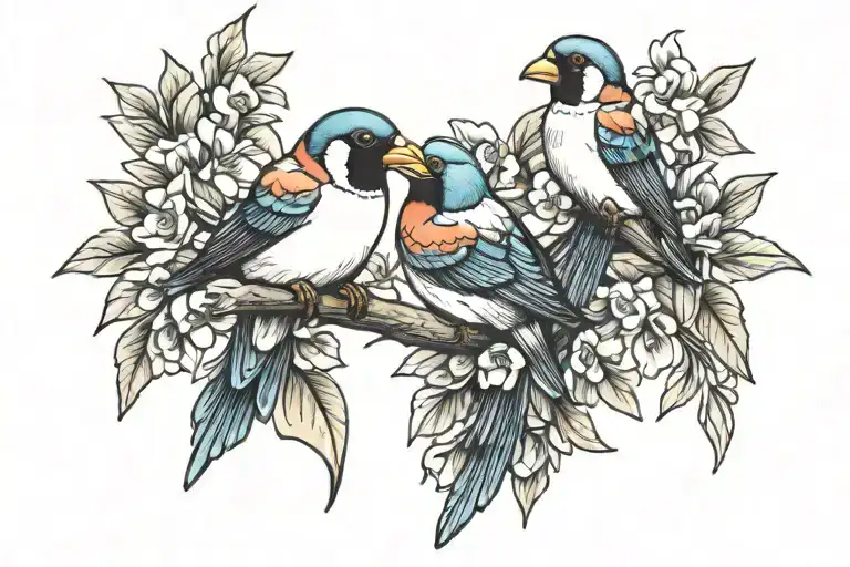 gouldian finch swallow tattoo design tattoo design idea
