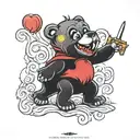 horror themed care bear tattoo design idea