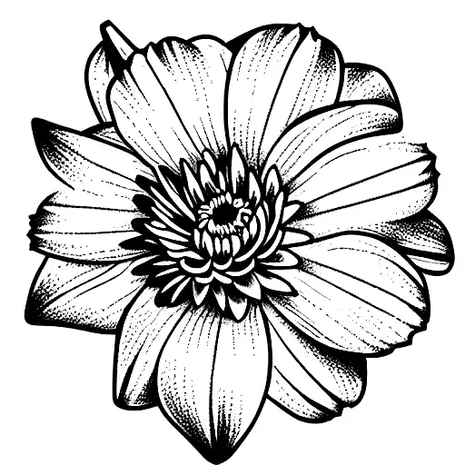 daffodil and chrysanthemum  tattoo design idea