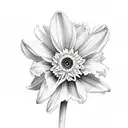daffodil and chrysanthemum  tattoo design idea