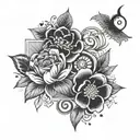 strength, peace, love, loyalty  tattoo design idea