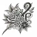 strength, peace, love, loyalty  tattoo design idea