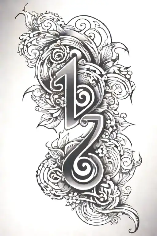numbers 1971 tattoo design idea