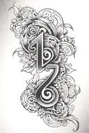numbers 1971 tattoo design idea