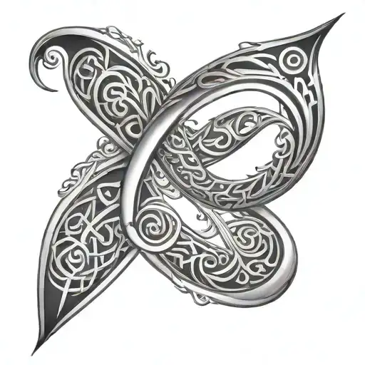 atlantis simbol + infinity sign made tattoo design idea