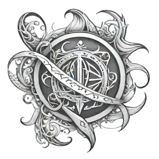 atlantis simbol inside + infinity sign made tattoo design idea