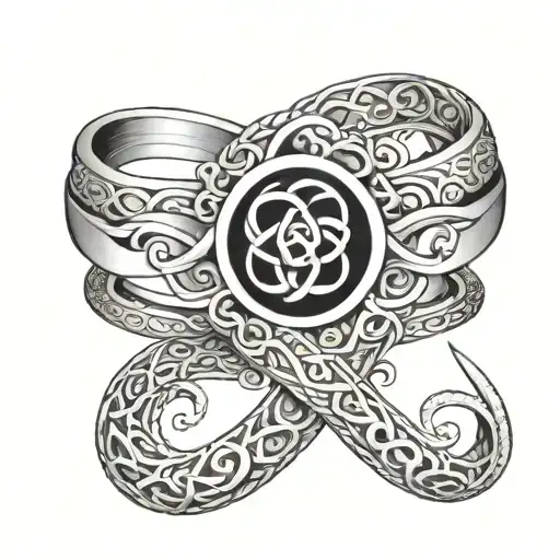 infinity symbol+ atlantis ring made tattoo design idea