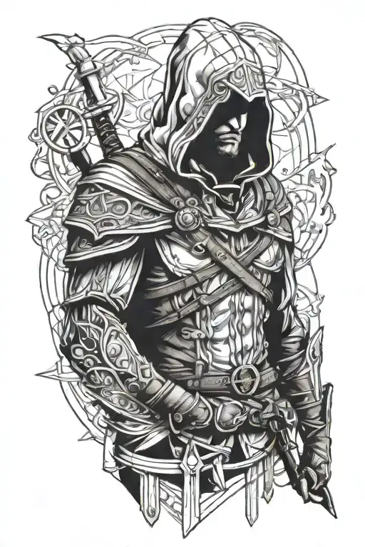 assasins creed blue line  tattoo design idea