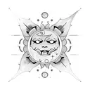 Sun and Moon tattoo design idea