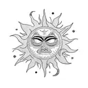 Sun and Moon tattoo design idea
