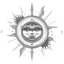 Sun and Moon tattoo design idea