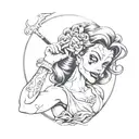 zombie pin up girl tattoo design idea