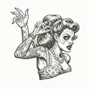 zombie pin up girl tattoo design idea