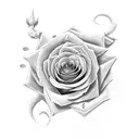 clock, rose, eye tattoo design idea
