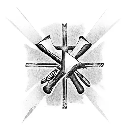 NAILS CROSS tattoo design idea